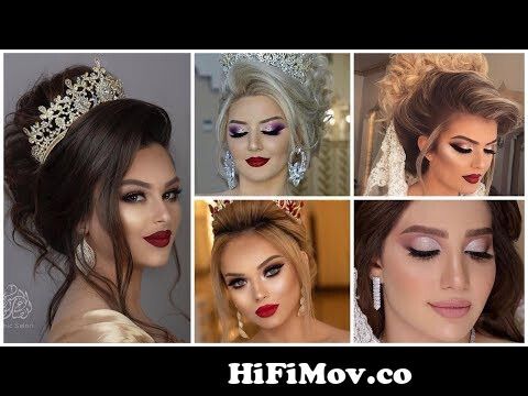 Prettiest and charming Arabic style bridal makeup and hairstyle ideas 2020  collection from arabic hair styl girk Watch Video 