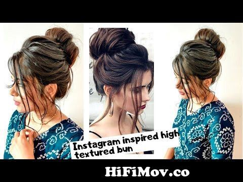 Easy Heatless High textured messy bun hairstyle without using  hairsprayInstagram inspired hair from trendy lady Watch Video 