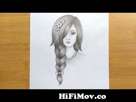 How to draw a girl with butterfly for beginners Pencil Sketch Step by step  from mukta easy drawing girl Watch Video 