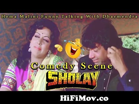 Hema Malini Funny Talking With Dharmendra | Comedy Scene | Sholay Hindi  Movie from hema malini fuddi Watch Video 
