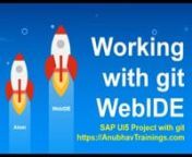I wanted to revisit the basic use of Git with SAP WebIDE many of us are now working with productive Fiori Apps and in close collaboration with teams working with SAP Cloud Platform. This video will cover what exactly needed to a developer to work with existing git repository with sap webide.nn1. Create a Git repository. This can be in Github or in a Git system in your company. ...n2. Create a project. In SAP Web IDE, create a project, for example, from a template.n3. Initialize a local repositor