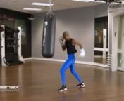 1. Wear boxing gloves for this exercise.n2. Stand in boxer&#39;s stance facing the bag, left foot pointed at 12 o&#39;clock, right foot behind pointed at 2 o&#39;clock. n3. Powerfully thrust the same arm as the forward leg into the bag at chest height.n4. Quickly drive opposite arm across the body to hit the bag at chest height while the opposite arm returns to the body.n5. Reset quickly, then powerfully thrust the same arm as the forward leg in a rotational arc to hit the side of the bag at chest height. n