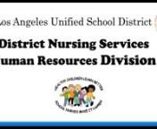 DO YOU HAVE ANY QUESTIONS? ...nnPlease email us at craig.yokoi@lausd.net and clare.reid@lausd.net, or leave your specific questions about the event or about the hiring process in the Comments section below here. nnThis pre-recorded webinar is in preparation for the LAUSD School Nurse Hiring Event, on February 11 and 12 from 9 a.m. - 5 p.m. at L.A. City College, 855 N Vermont Ave, Los Angeles, CA 90029. The hiring event is a call for knowledgeable, caring nurses who are self-starters and enjoy wo