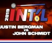 Schmidt had it and Bergman stole it at the end.nnJustin Bergman (.827) def. John Schmidt (.835): 11-10nCommentators: Mark Wilson, Jason Swordnn-------------------------nnWhat: THE 2019 INTERNATIONAL 9-BALL OPENnWhere: Sheraton Norfolk Waterside Hotel, Norfolk, Virginia, USAnWhen: October 28 - November 2, 2019nn97 players from 25 countries returned to the 2019 INTERNATIONAL 9-BALL OPEN to battle it out for the &#36;50,000 added, &#36;30,000 first prize!!Firmly establishing itself as THE major 9-Ball to