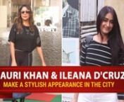 Gauri Khan was seen in an all-black outfit, as she was papped while stepping out of a salon in the city. Ileana, on the other hand, was also seen pulling off a black T-shirt with white jeans and was in all smiles as the shutterbugs followed her.