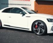 Midlands Performance Cars are proud to present this Audi RS5 in Glacier White with Black Leather interior. This is a 2018/67 car which has covered just 15,200 miles from new. This car is a great combination of both power and comfort and makes a great daily vehicle. Some of the features include Metallic Paint, 20