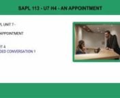SAPL 113 - U7 H 4 - An appointment from sapl