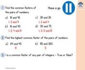 Year 7 - W6 - L1 - Understand and use factors from w6