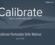 Texas’s 60x30TX plan charges two- and four-year public institutions with identifying marketable skills needed by employers and ensuring these competencies are addressed in program offerings.nnThis webinar shows how Calibrate is helping Texas colleges achieve this mandate within the THECB’s 2020 deadline. This new online process avoids costly face-to-face meetings and enables instant engagement of an unlimited number of your industry partners in minutes.nnWant to know more about Calibrate? Vi