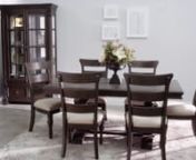 Rustic and roomy, my Riverdale 8 Piece Dining Set with Curio &amp; Wood Side Chairs is the perfect choice for entertaining a party of any size! Expand the table from 72
