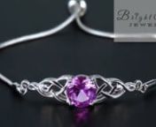 This video is aboutPink Sapphire Celtic Knot Bangle Bolo Silver Bracelet 925