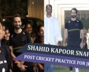 Shahid Kapoor has been working hard for his upcoming movie, Jersey which is a Hindi remake of the Telugu movie. He was recently spotted leaving the nets post his cricket training. Shahid looked pumped up as he wore a black t-shirt teamed up with matching lowers and white shoes. He completed the outfit with a black headband.