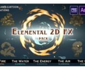 Download here: 1.envato.market/YYr1mnnElemental 2D FX pack contains more than 100 cartoon FX-animations. Animations have separated layers to customize color and mix fx-elements. They are rendered with alpha channel in a QuickTime(PNG) with FullHD/12 fps. You can use all non-linear editing tools that support mattes and compositing like Adobe Premier, Adobe After Effects, Sony Vegas, Final Cut, Edius etc.nPack contains:n- The Water element (x24) n- The Energy element (x24) n- The Fire element: Fir