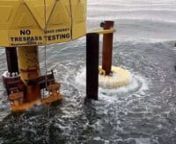 Shows float movement providing energy for Test Station verification of power produced from wave of various sizes.