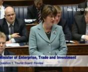 Arlene Foster, the Minister of Enterprise, Trade and Investment, began Question Time by explaining the rationale for undertaking a review of the Northern Ireland Tourist Board. She stated:n
