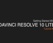 This is the second tutorial in the Getting Started With Davinci Resolve 10 Lite series. In this episode, we&#39;ll take a look at creating the timeline:nn1. Adding clips into the media pool.n2. Creating a new timeline.n3. Adding clips from the media pool on to the timeline.nnYou can find out more about learning the basics of Davinci Resolve 10 Lite at http://www.davidvickers.co.uk