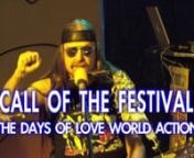 &#39;Call Of The Festival - The Days Of Love World Action&#39; Michel Montecrossa&#39;s New-Topical-Song-Movement Audio Single and DVD, released by Mira Sound Germany, for announcing the Spirit of Woodstock Festival 2013 in Mirapuri, Italy. Michel Montecrossa together with his band The Chosen Few during ten days (26th July - 4th August) presents 20 concerts featuring brand-new songs from Michel Montecrossa’s ongoing New-Topical-Song and Cyberrock concert tour. Michel Montecrossa and his band The Chosen Fe