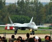 Sukhoi T-50, also known as PAK-FA makes its demonstration at MAKS 2013 Air and Space Salon piloted by Sergey Bogdan.