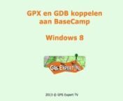 Uitleg over hoe een bestand in GPX of GDB formaat makkelijk te kunnen openen (importeren in Garmin BaseCamp.nnStappen:n- Maken van een Waypointn- Exporteren van Waypoint naar een GPX en GDB bestand.n- Koppelen van GPX en GDB bestandextensie aan BaseCampn- Testen van de koppeling (import)nnVoor gebruikers die Windows 8 gebruiken (zie andere video voor Windows XP/Vista/7)