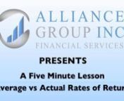 Do you really understand what it means to get an average rate of return of 8% over a period of years.Do you wonder why when a mutual fund has averaged 8% over the last 10 years that the increase in your account is not reflective of that interest rate?nnIn this video we expand upon our explanation of the truth between average rates of return and actual rates of return.After watching this video you might understand why your 401k or IRA does not have as much money in it as you expected.nnTo l