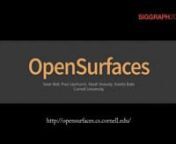 OpenSurfaces: A Richly Annotated Catalog of Surface AppearancenSean Bell, Paul Upchurch, Noah Snavely, Kavita BalanACM Transactions on Graphics (SIGGRAPH 2013), to appearnnAbstract: The appearance of surfaces in real-world scenes is determined by the materials, textures, and context in which the surfaces appear. However, the datasets we have for visualizing and modeling rich surface appearance in context, in applications such as home remodeling, are quite limited. To help address this need, we p