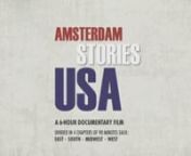 What’s in a name? A view on America… Amsterdam Stories USA is a road-movie tracing 15 small places in the United States, all of them named Amsterdam. Two Dutch descent filmmakers, Rogier van Eck &amp; Rob Rombout, cross the country from East to West Coast, from their arrival in New York (former Nieuw Amsterdam) to California. Through encounters and stories of the Amsterdams and of the road in between, this long and arbitrary adventure progressively weaves a singular image of the provincial a