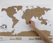 Scratch Map is brilliant! Its the perfect way to show off where you&#39;ve been travelling while livening up your wall with a colourful world map. It is a high quality, uber-massive wall map, featuring a gold top foil layer. Why? Because you get a unique, slick looking gold wall map to start with, and then scratch off all the places you&#39;ve visited to reveal a whole new world below, featuring colour and geographical detail. The result is a totally unique and personalized world map. Comes packaged in