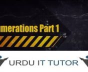 This Urdu/Hindi 35-C# Tutorial – Enumerations Part 1 tells about what is enum, how to create it, why we prefer to create enum in namespace, by default type of enum,how to create object and assign enumerators to enum object, Game State Example with Switch Case, how to jump from one case to another using enumerators at the end run the program to show in which case we are all in Urdu and Hindi Language.n nShare this Video:nhttp://vimeo.com/111207064nnSubscribe To Urdu It Tutor Channel and Get M