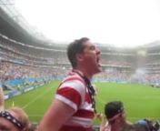 Match: U.S. Men’s National Team vs. GermanynDate: June 26, 2014nCompetition: 2014 FIFA World Cup – Group GnVenue: Arena Pernambuco; Recife, BrazilnKickoff: 1 p.m.nAttendance: 41,876nWeather: 73 degrees, rainy