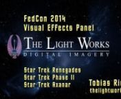 Tobias Richter gave an English language presentation on the use of visual effects in three independent Star Trek productions.nn00:00 Introductionn00:58 Star Trek Renegadesn10:44 Star Trek Phase IIn30:05 Star Trek Axanar n42:16 Q &amp; AnnNote: Due to the accidental breakage of a camcorder just as this panel was beginning, we had to improvise. That is why the video quality of the speaker is poor until we were able to get another camera operating from 07:40 in this video. nnTobias Richter is well
