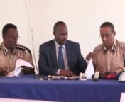 STORY: NEW SOMALI POLICE FORCE WELCOMES NEW COMMANDnTRT: 3:27nSOURCE: AMISOM PUBLIC INFORMATION nRESTRICTIONS: This media asset is free for editorial broadcast, print, online and radio use.It is not to be sold on and is restricted for other purposes.All enquiries to news@auunist.orgnCREDIT REQUIRED: AMISOM PUBLIC INFORMATION nLANGUAGE: SOMALInDATELINE: 20th/JULY/2014, MOGADISHU, SOMALIAnnSHOT LISTn1. Med shot, AMISOM Deputy Police Commissioner, Mr. Benson Oyo-Nyeko shaking hands with the i