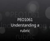 PEO1061 Understanding rubrics_KPG's and Assessment Tasks from kpg