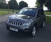 Grey Jeep Compass 2.4 Limited Ltd 4x4 4WD Auto Sat Nav McCarthy Cars London - WV12DPKnnBluetooth Full Leather Heated Seats Just 2 Private Owners Only 20,000 Miles Full Service History 3 Services Can Achieve Over 40 MPG Just £265 Per Year To Tax Low Road Tax 12-RegnnSee our latest Jeep stock: http://www.mccarthycars.co.uk/used-cars/jeepnnMcCarthy Cars 72-74 Mitcham Road, CroydonnnMcCarthy Cars are an award winning, family-run used car dealer based in Croydon, London. We offer an extensive range