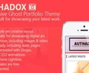 You can download full theme Authadox: Responsive Portfolio Ghost Theme for free at http://ghost-templates.com/theme/vSkELGTOyMYEXC7T/Authadox--Responsive-Portfolio-Ghost-Theme nAuthadox: Responsive Portfolio Ghost Theme summary:nHigh Resolution: Yes, Compatible Browsers: IE9, IE10, IE11, Firefox, Safari, Opera, Chrome, Compatible With: Bootstrap 3.x, Software Version: Ghost 0.3.x, Ghost 0.4.x, Columns: 1nThis theme tagged as:n0.4, art, blog, ghost, latest, minimal