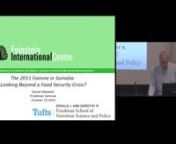 This Friedman Seminar features Daniel Maxwell, professor, Friedman School of Nutrition Science and Policy, and acting director, Feinstein International Center, presenting “The 2011 Famine in Somalia: Beyond a Food Security Crisis.