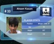 #33 Ahzam Kasam is a fast and technically strong midfielder that currently plays for the IMG U18 Boys Academy team. His strengths include: quickness off the ball, raw speed, ability to create goal scoring opportunitities for his team and ability to anticipate and react.nnHead Coach: Roberto DeSilva can be reached at: Roberto.desilva@img.com