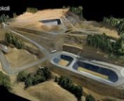 Relevé photogrammétrique par drone d&#39;un chantier de terrassements à Manses, Ariège.nProduction des nuage de points, MNS, orthophoto et plan de récolement.nwww.geokali.com
