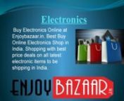 Books Store offers you millions of titles across categories like Children’s Books, Free eBooks, Audio books, Business &amp; Economics, and Literature.We provide free shipping in India.-For more info visit here: http://enjoybazaar.in/