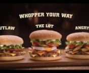 This TVC was created using motion control. The idea was to have the burgers build and deconstruct in camera whilst a cinematic track, pan and zoom was executed.