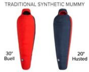 Traditional mummy bags are designed to be taken anywhere and provide sleep for the weary by providing a cozy fill and a roomier mummy shape than a traditional bag design. Lightweight enough to stuff in your pack for summer backpacking but comfortable enough for backyard camp outs with the kids, these bags are so versatile and comfortable you’ll want to take them on every outing.