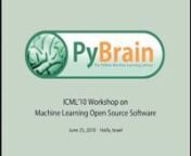 This video presentation was shown at the ICML Workshop for Open Source ML Software on June 25, 2010. It explains some of the features and algorithms of PyBrain and gives tutorials on how to install and use PyBrain for different tasks.nnPyBrain is an open source machine learning toolbox with emphasis on neural networks and reinforcement learning. For more information, visit http://www.pybrain.org.