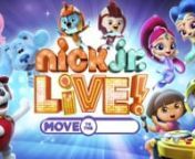 You’re invited to sing, dance, clap, cheer and move to the music with your friends from Bubble Guppies, PAW Patrol, Dora The Explorer, Shimmer and Shine, Blue’s Clues and You, Blaze and the Monster Machines and Top Wing in an unforgettable musical spectacular! Nick Jr. Live! “Move to the Music” follows Dora and her PAW co-hosts, Marshall and Rubble, as they team up with their Nick Jr. friends, live on stage together for the first time ever, in a one-of-a-kind adventure sure to excite the
