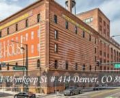 https://coloradohomeblog.com/exclusive-listings/1801-wynkoop-st-414-denver-co-80202 nContact Mike Lies with Gold Compass Real Estate at 303-325-5690 for more information. nThis updated condo located in the Historic Ice House Lofts features 1 bedroom, 1 bathroom, 1,007 square feet and great views. Enjoy the move in ready condo with an open floor plan, tall ceilings, dining area and large windows that allow the light to fill the home. The hardwood floors, brick walls and wood beam ceilings give it