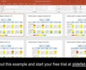 This SlideFab 2 video shows how to create category trees automatically. It features various advanced SlideFab 2 features such as slide loops, sort order and VBA code calls. This example visualizes category spend and puts each category on one or more tree slides where the branches resemble sub category spend. For each sub category the top 3 suppliers and top 3 countries by spend are shown. The Powerpoint to Excel automation then creates the slides automatically within minutes. This helps to speed