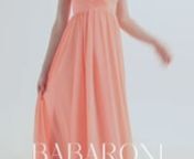 The elaborate watermelon bridesmaid dresses make girls look livelier and catch others eyes on occasions such as weddings.At Babaroni.com you can find all bridesmaid gowns you like.nCelina is a floor-length bridesmaid dress in an A-line cut in exquisite chiffon. It features a sevy v-neckline with a front gather and cascading ruffles. Available in full size range (US0-US26W) and in custom sizing.nhttps://www.babaroni.com/bridesmaid-dresses/babaroni-celina-bridesmaid-dresses