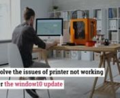 Many reason behind this problemn•tprinter driver is not workingn•tUSB cable uses as faultyn•tConnectivity issues of the printer with system devicen•tWi-Fi connectivityn•tContact with expert &amp; resolve the printer not working problem nVisit at: https://printwithus.us/blogs/my-printer-not-working-after-the-windows-10-update