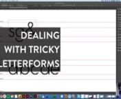 Typography Workshop: Dealing with difficult letterformsnBudget: 30mins to watch video, nnHope you enjoyed that walk, because it&#39;s time to get nitty gritty on your type forms. Let&#39;s talk about dealing with difficult letterforms, like the letter