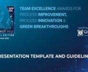 Presentation Guidelines for 32nd QualTech Prize