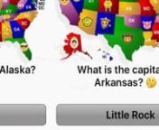 Emoji States and Capitals AppnnFEATURES:nn• Two letter state abbreviations on each US State for identification.nn• Colorful US mapnn• Fun interacitve quizzes that ask questions like: