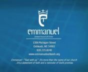 EMMANUEL UNITED CHURCH OF CHRISTnnFather’s Day/Eleventh Sunday in Ordinary TimesJune 18, 2017nn9:00am Worshipn+ + + + + + + + + +nEmmanuel – “God with us.”It’s more than the name of our church n...It’s a statement of faith and a reminder of God’s promise.n+ + + + + + + + + +n nPRELUDEt“For the Beauty of the Earth” – Markworth / M Sobaje nn*CALL TO WORSHIP nCome, let us gather in the awareness of God’s love.nGOD’S LOVE HAS BROUGHT US TO THIS PLACE AND HAS FOR